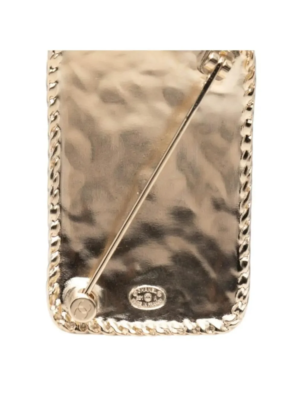Chanel Cc Logo Brooch Gold-Tone Metal #247110C11B